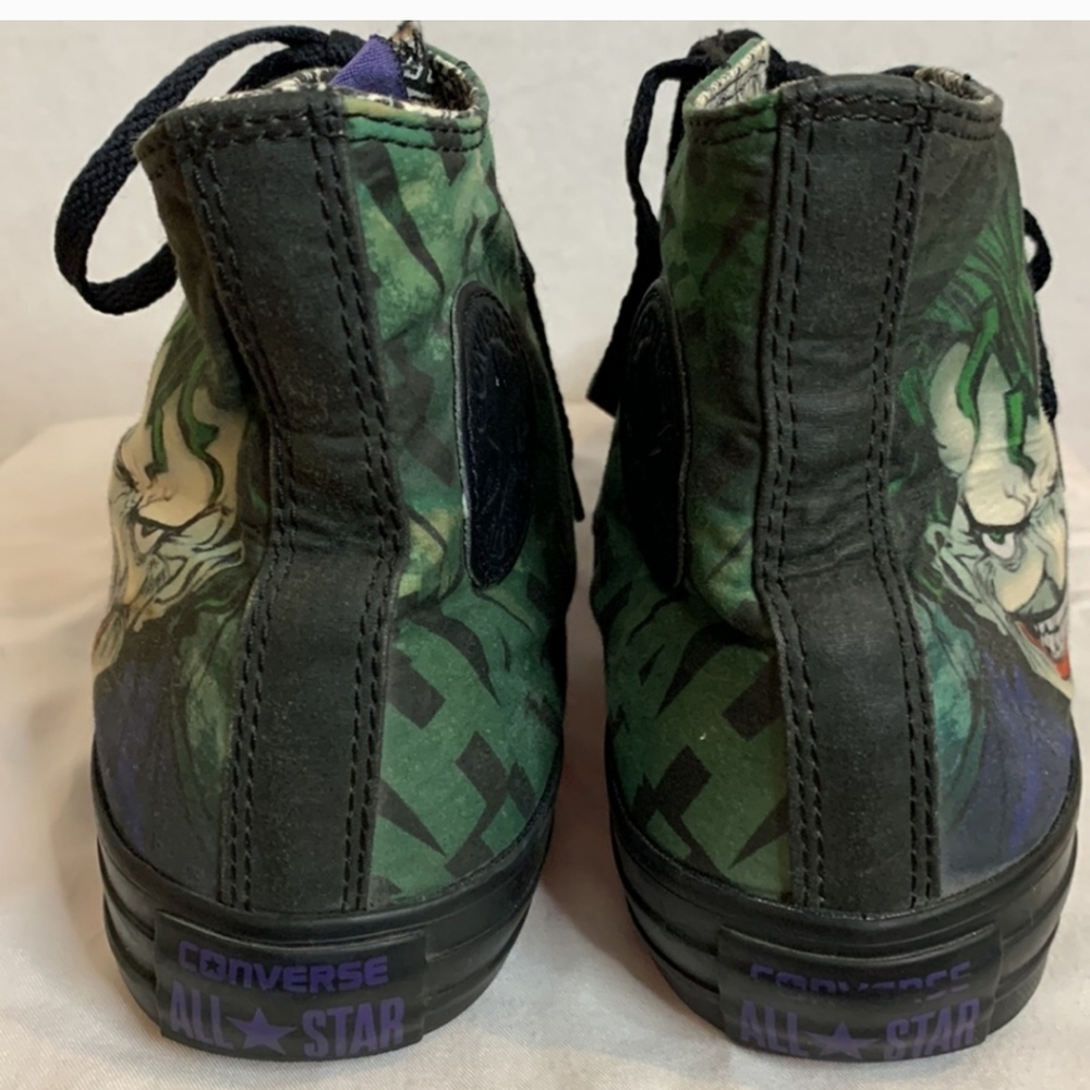 Converse High Top Sneakers Green Black Joker Graphic - Picture 5 of 16